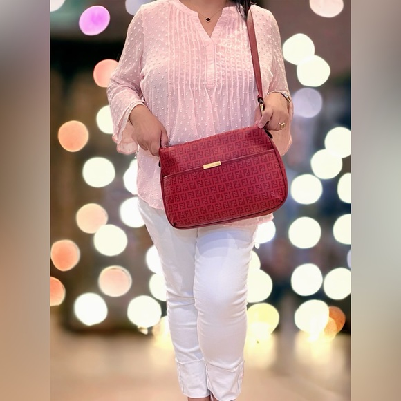 RFID Blocking FENDI Zucchino Crossbody Bag - Picture 1 of 16